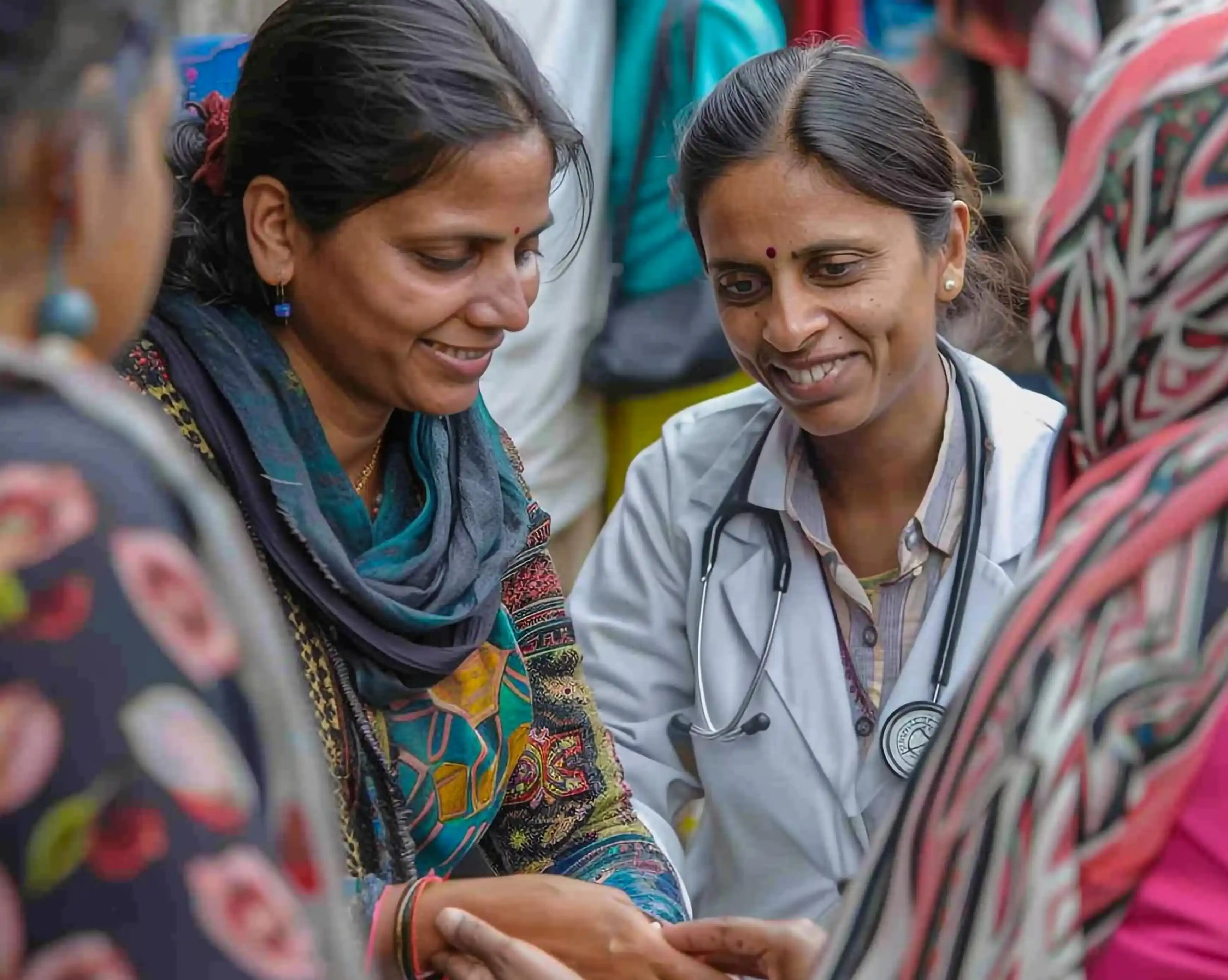 Healthcare workers and community members
